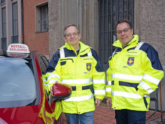 Evangelische Notfallseelsorger in der Region München: Diakon Dietmar Frey und Diakon Harald Braun (v. l.). 