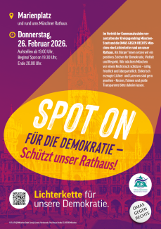 Plakat „Spot on“ - Lichterkette für Demokratie