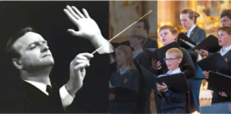 Karl Richter in den Jahren 1969/70 und Tölzer Knabenchor 2023